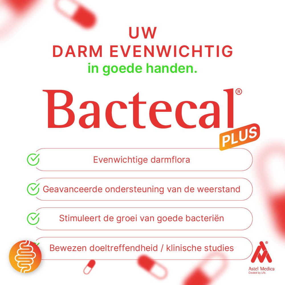 Garanties Bactecal Plus: Voor zwangere vrouwen, lactosevrij, glutenvrij.