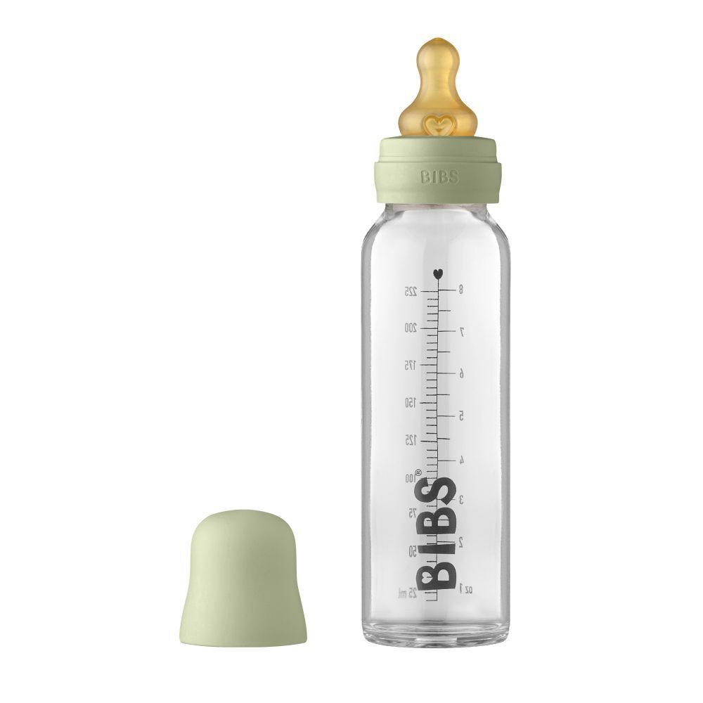 BIBS Biberon en Verre 225 ml Set Complet Sage 0 mois et +