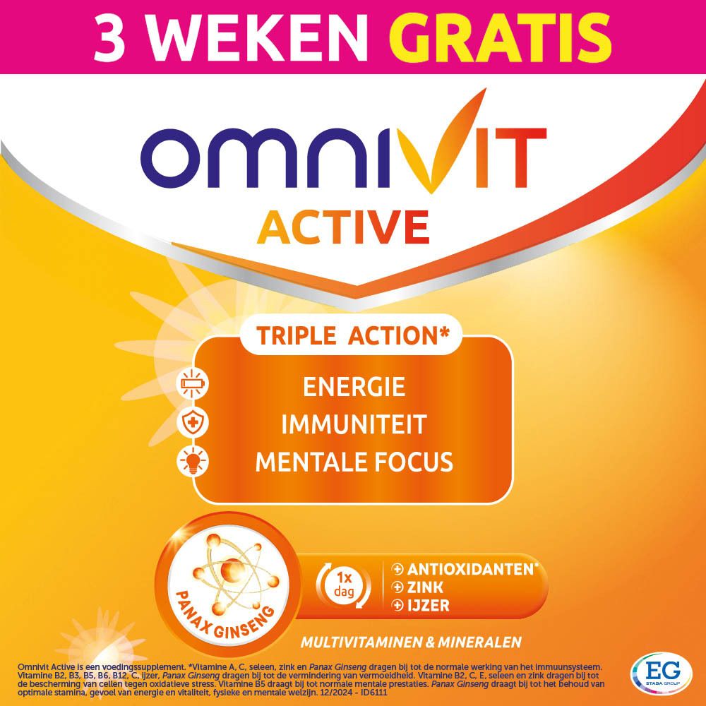 Reclamebeeld met verklede figuren. Geel-oranje achtergrond. Tekst: Een topvorm begint vanbinnen.