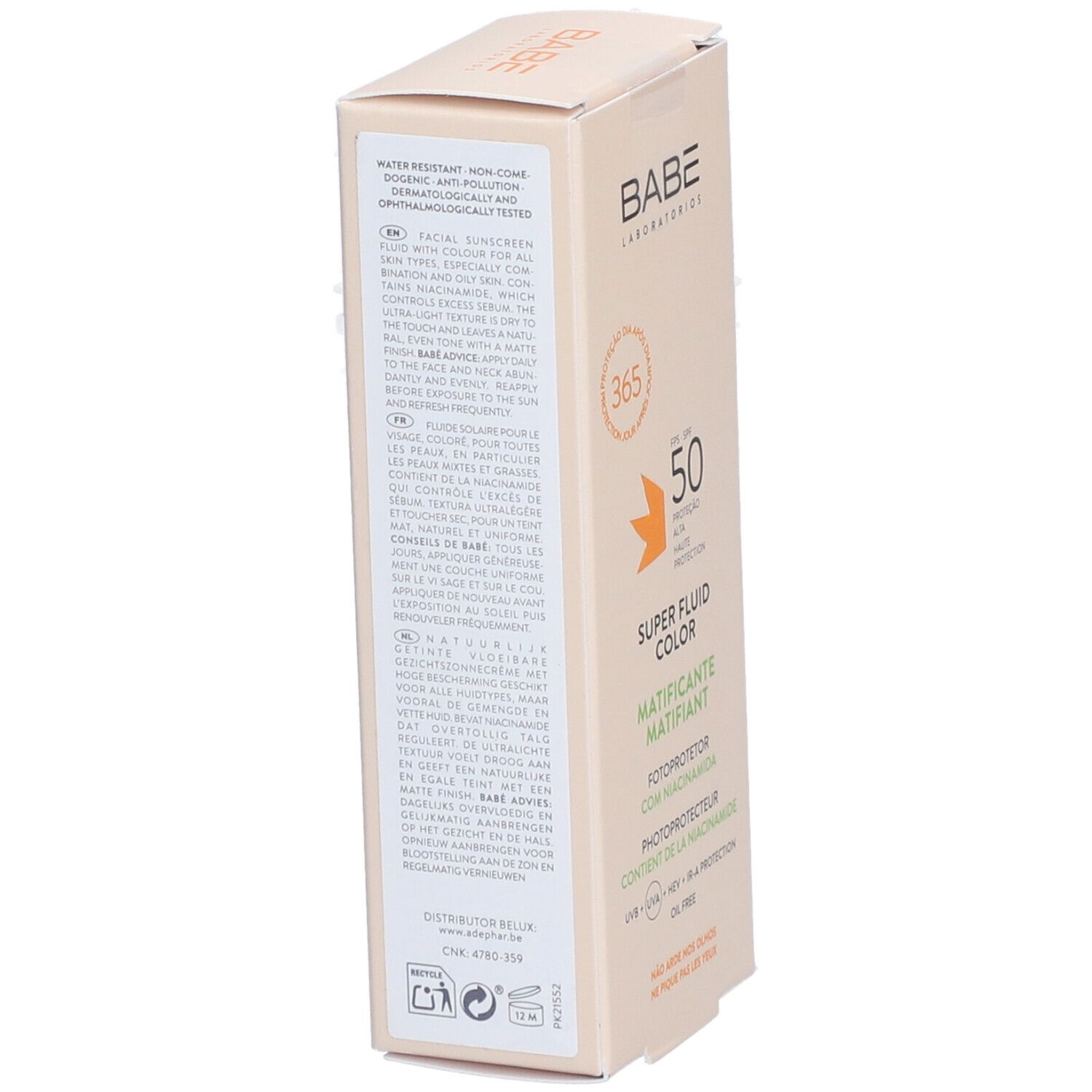 BABÉ Super Fluid Mattifying Color SPF50