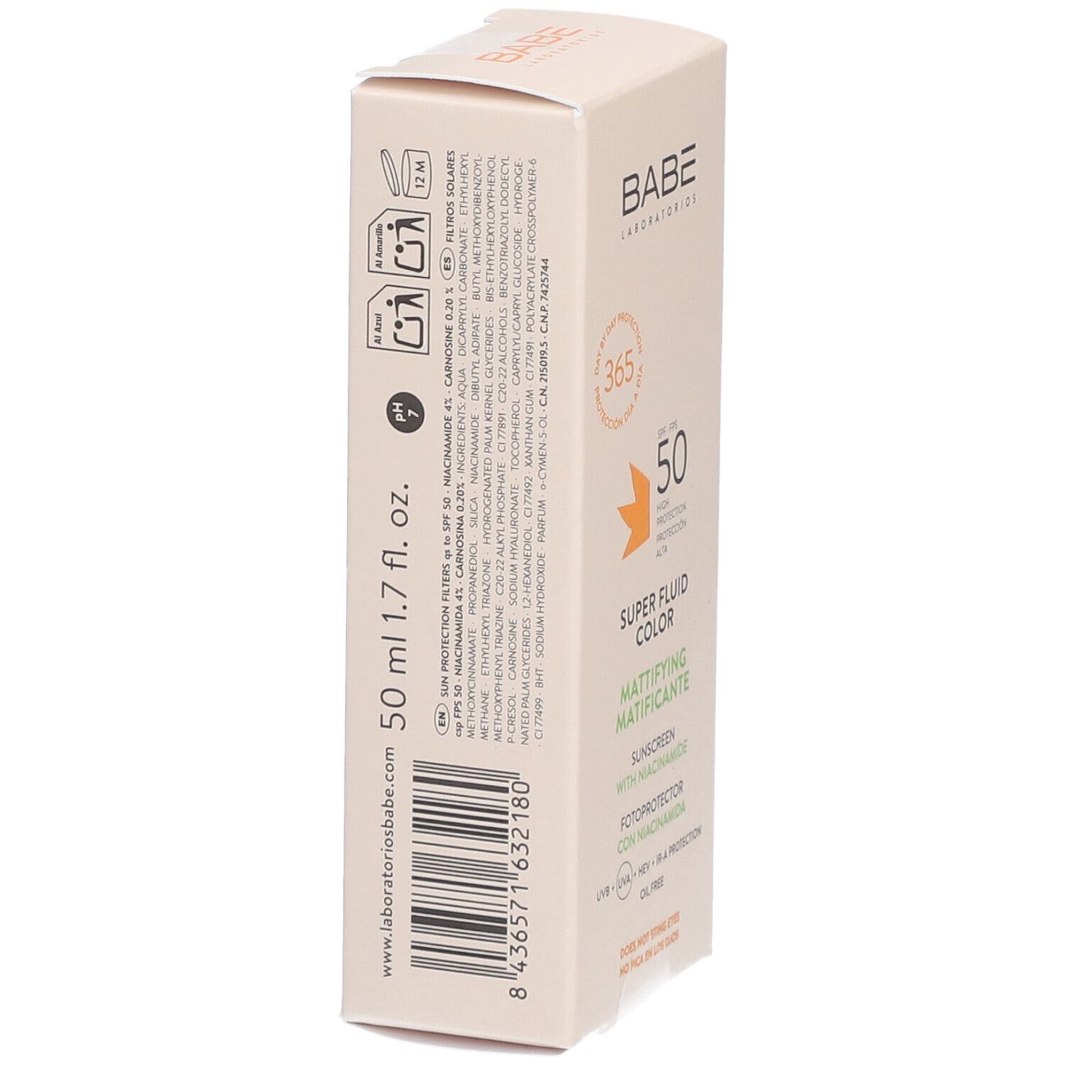 BABÉ Super Fluid Mattifying Color SPF50