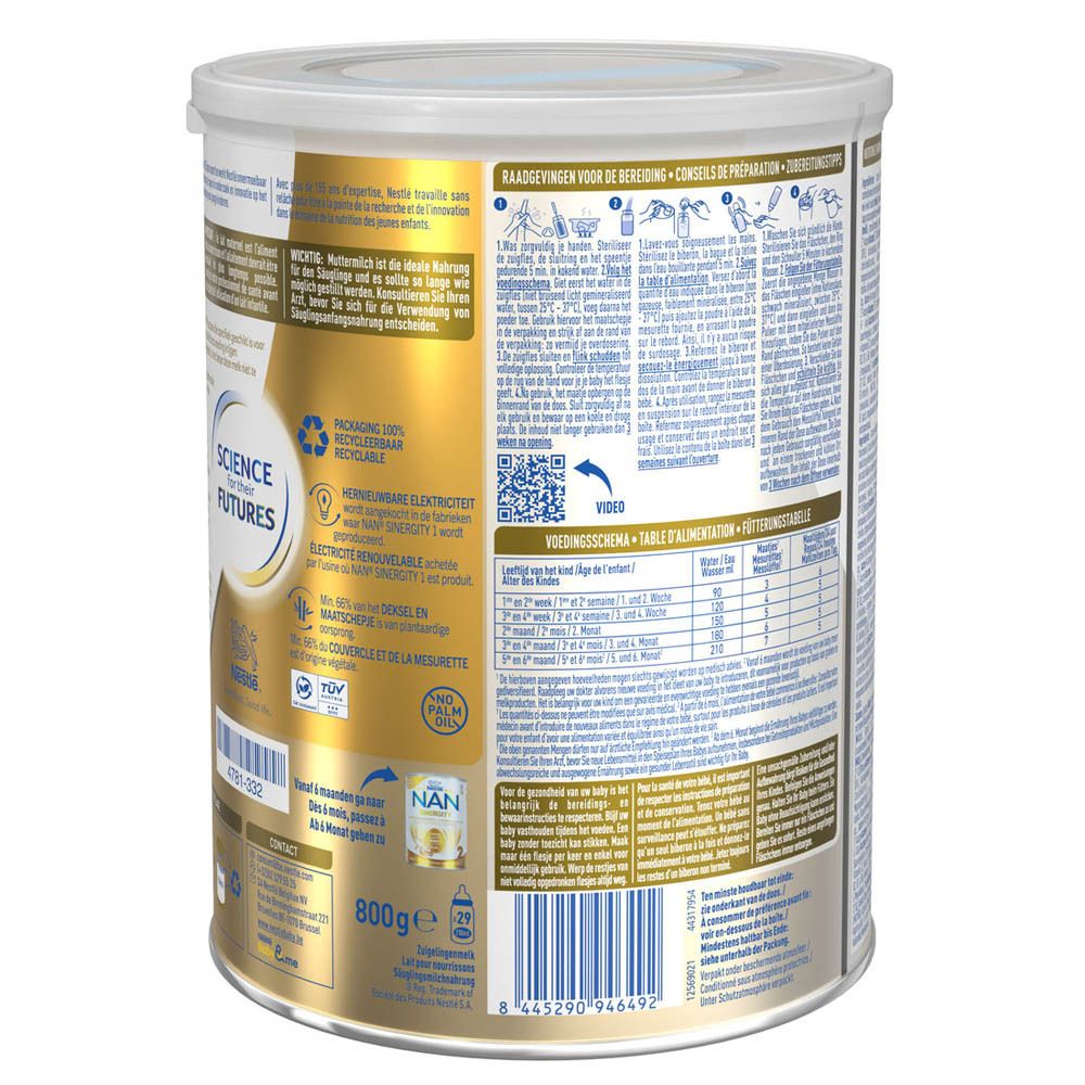 Nestlé® NAN® SINERGITY 1 0-6 Mois