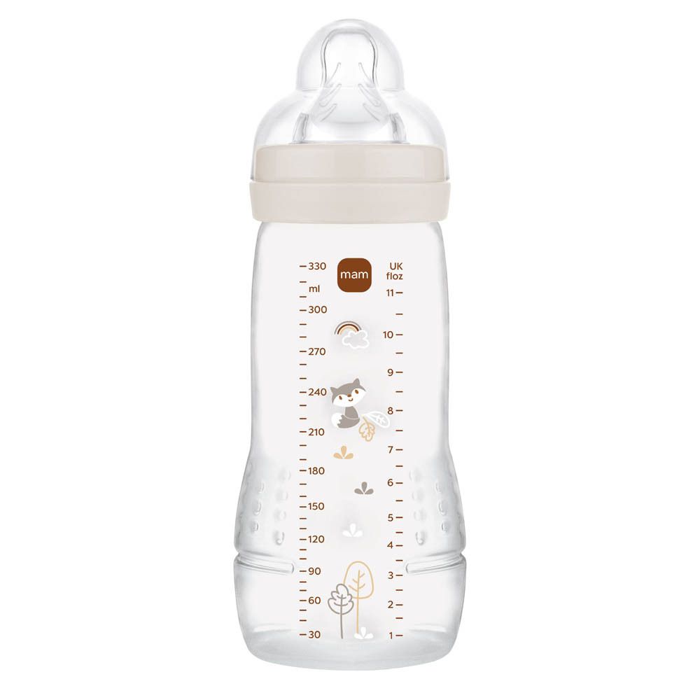 MAM Easy Active babyfles in doos, 330ml, met ergonomische vorm voor kleine handen.