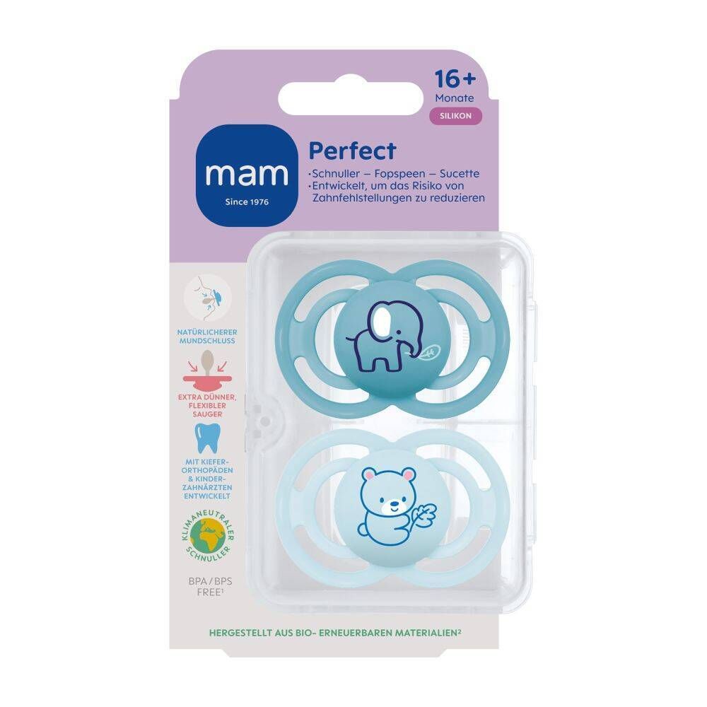 MAM Perfect Fopspeen Silicone Blue 16m+