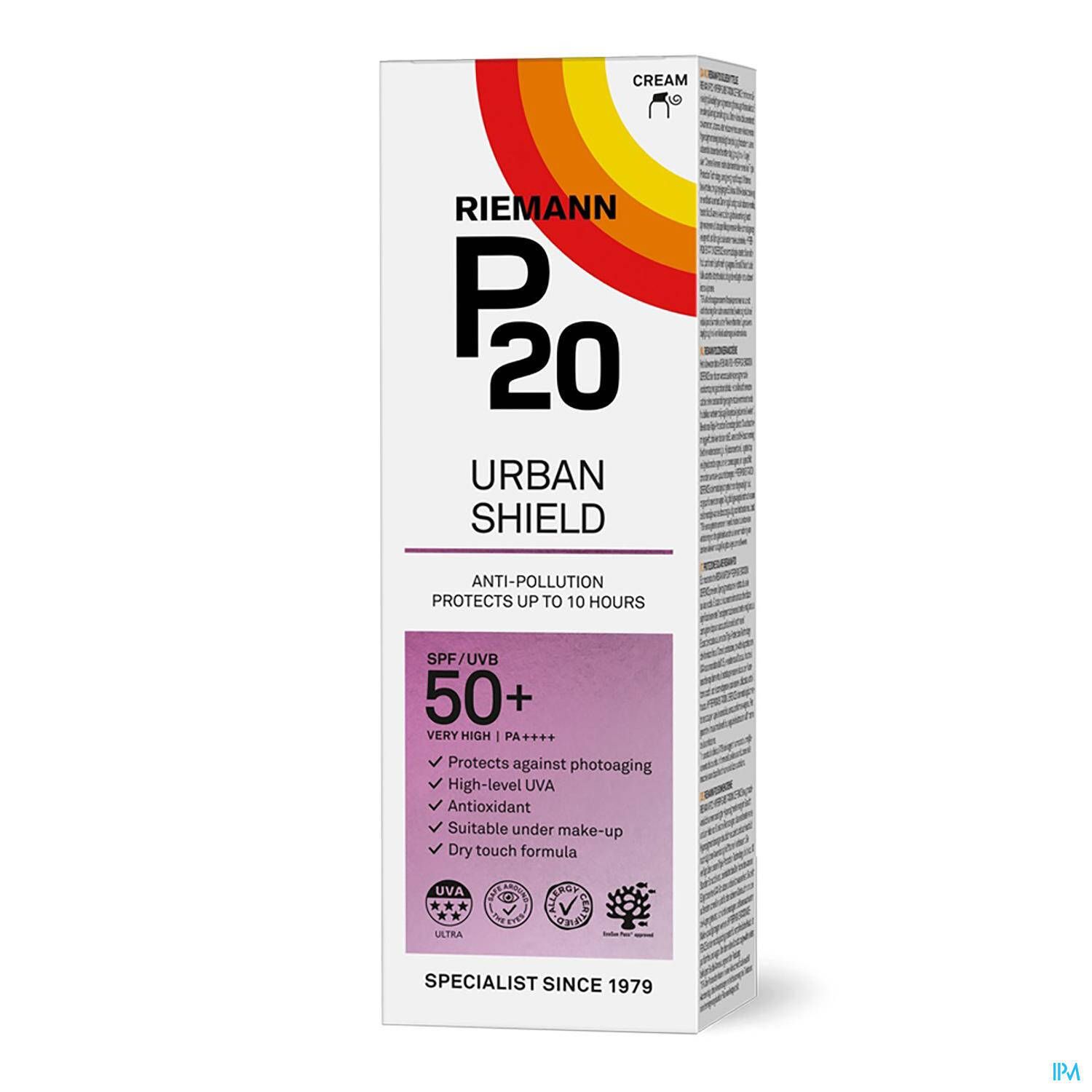 P20 Urban Shield Crème Solaire SPF50+