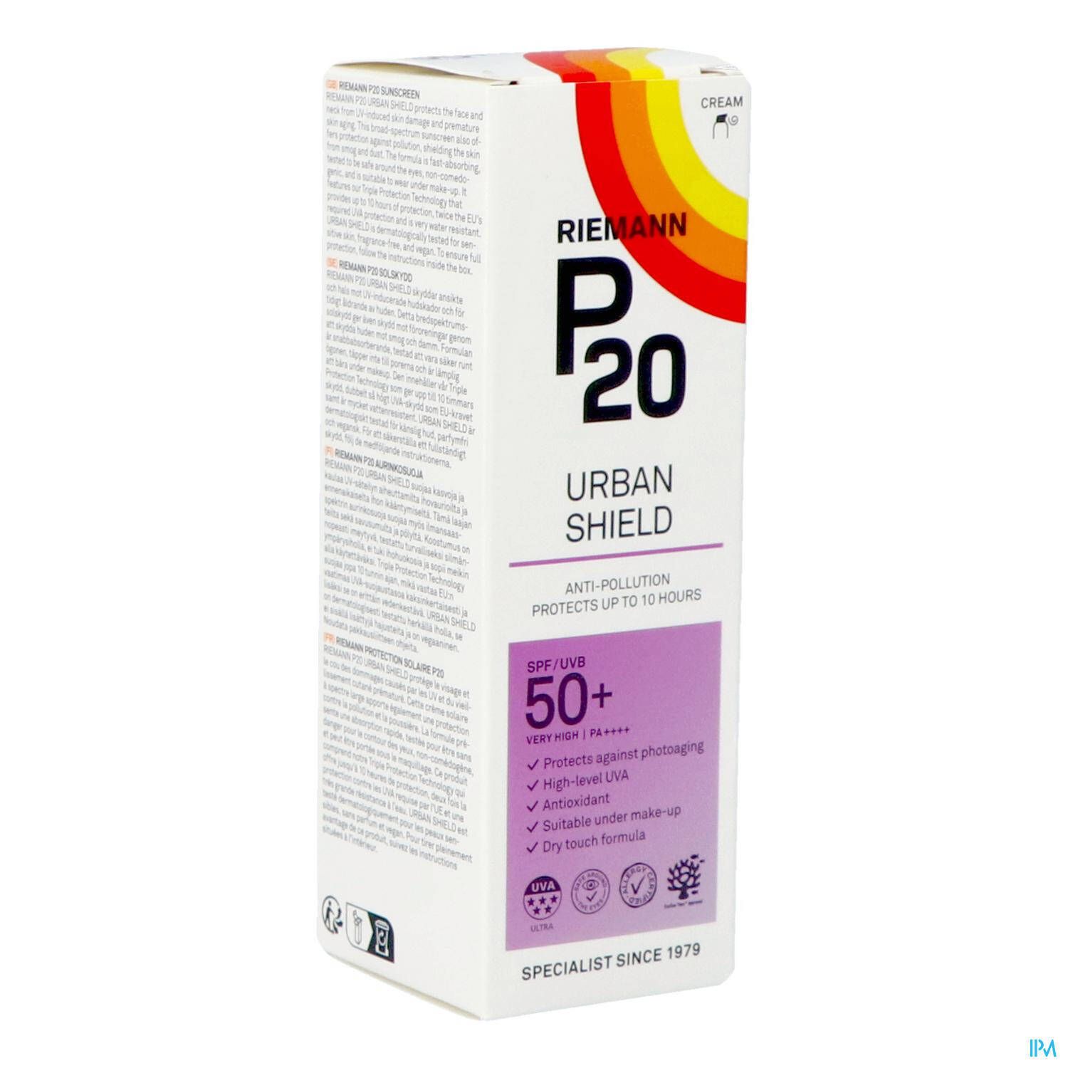 P20 Urban Shield Crème Solaire SPF50+