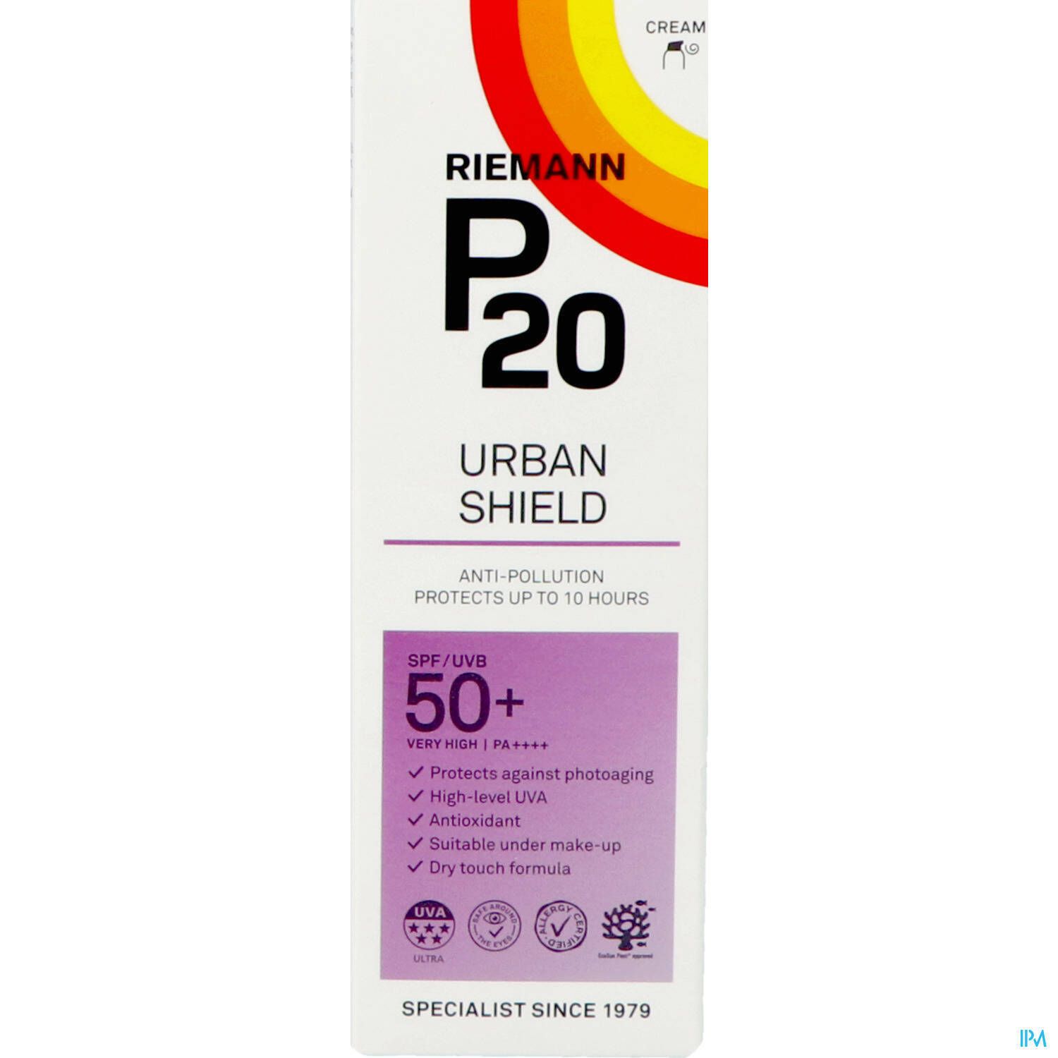 P20 Urban Shield Crème Solaire SPF50+