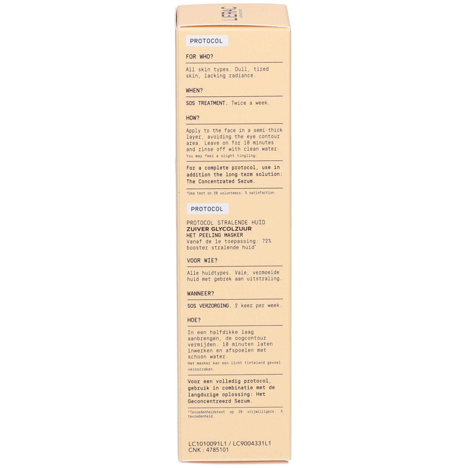 LIERAC Protocole Éclat Peelingmasker