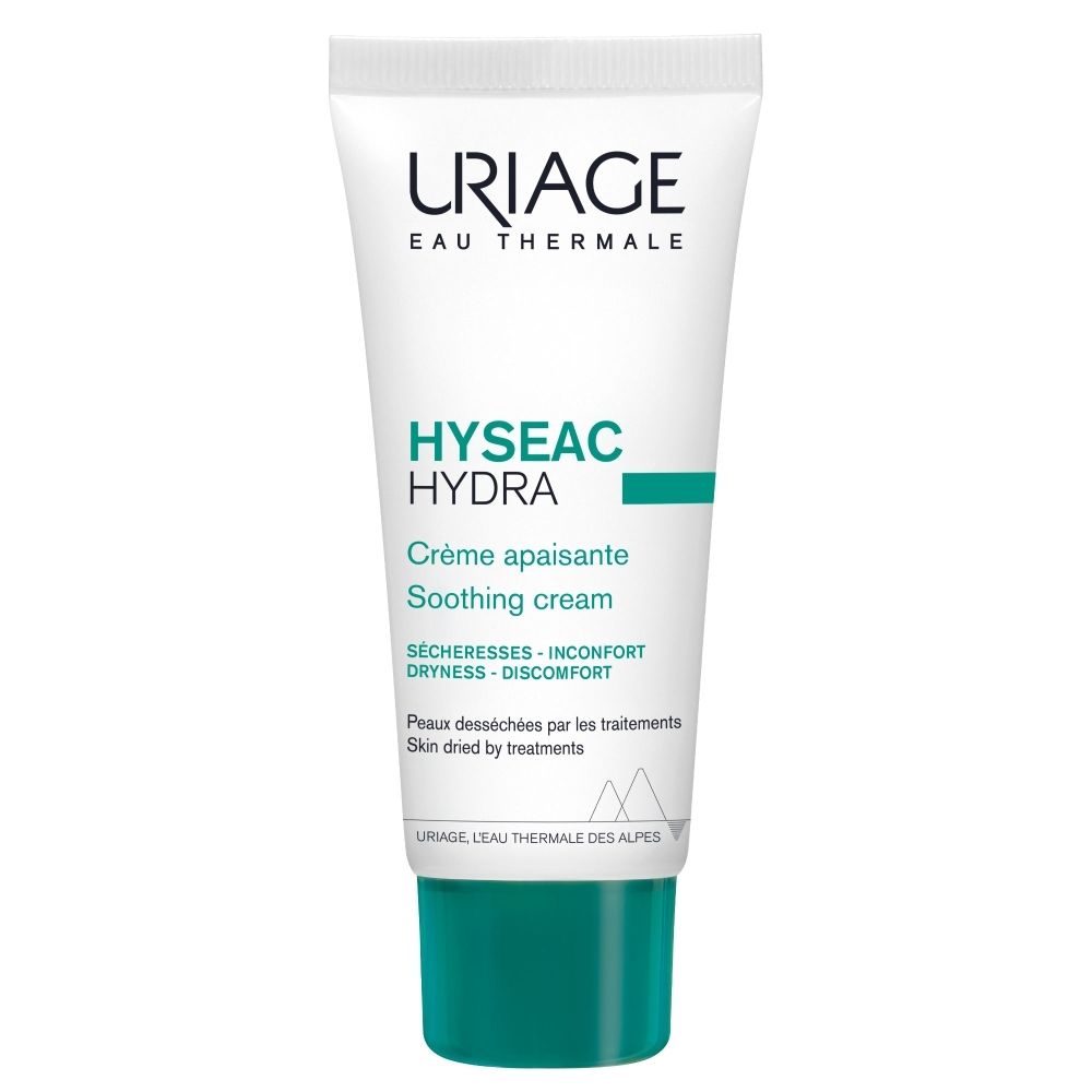 Uriage Hyseac Hydra kalmerende crème in een tube met groene dop.
