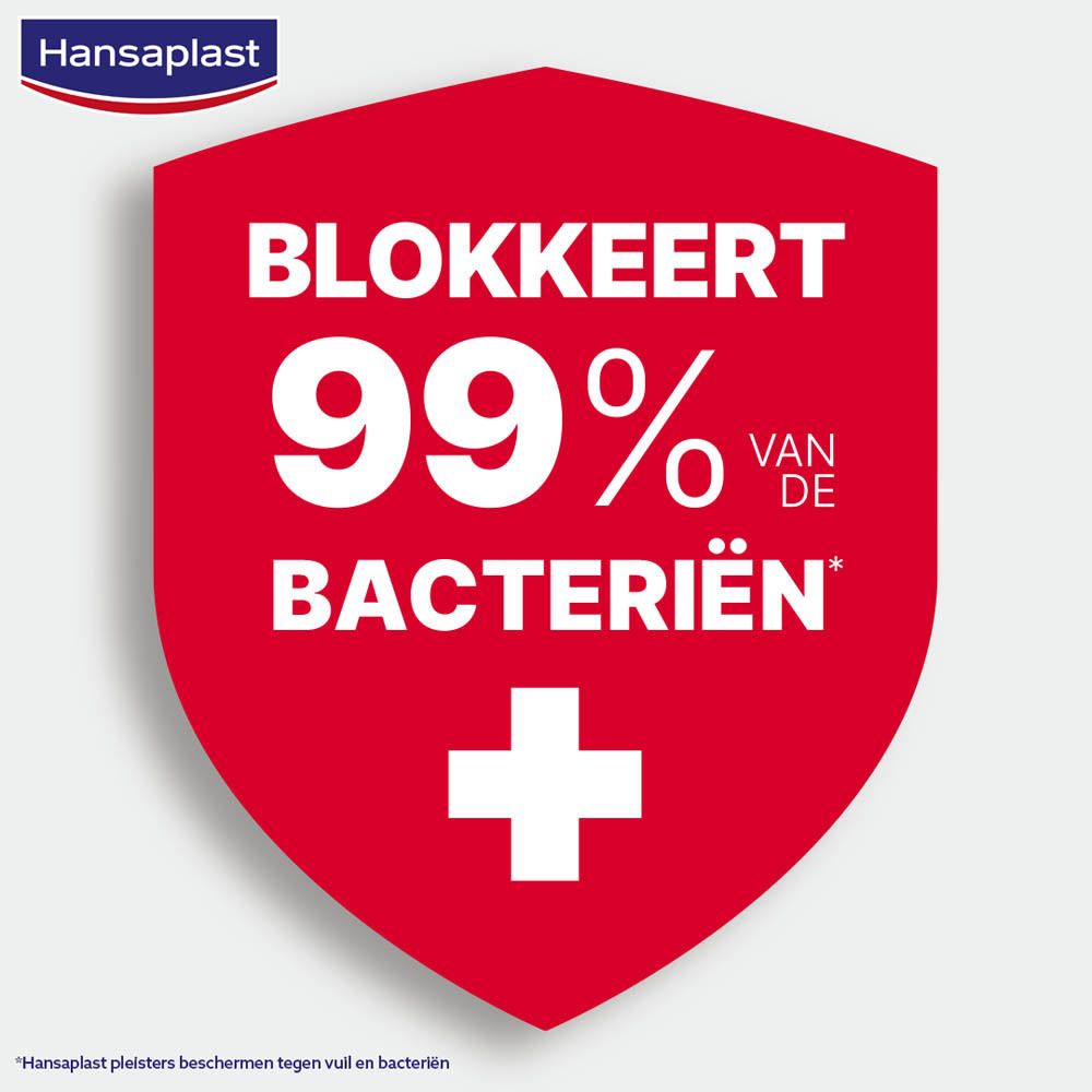Hansaplast Aqua Protect 3XL verpakking. 5 steriele pleisters, 10x15cm. Vooraanzicht.
