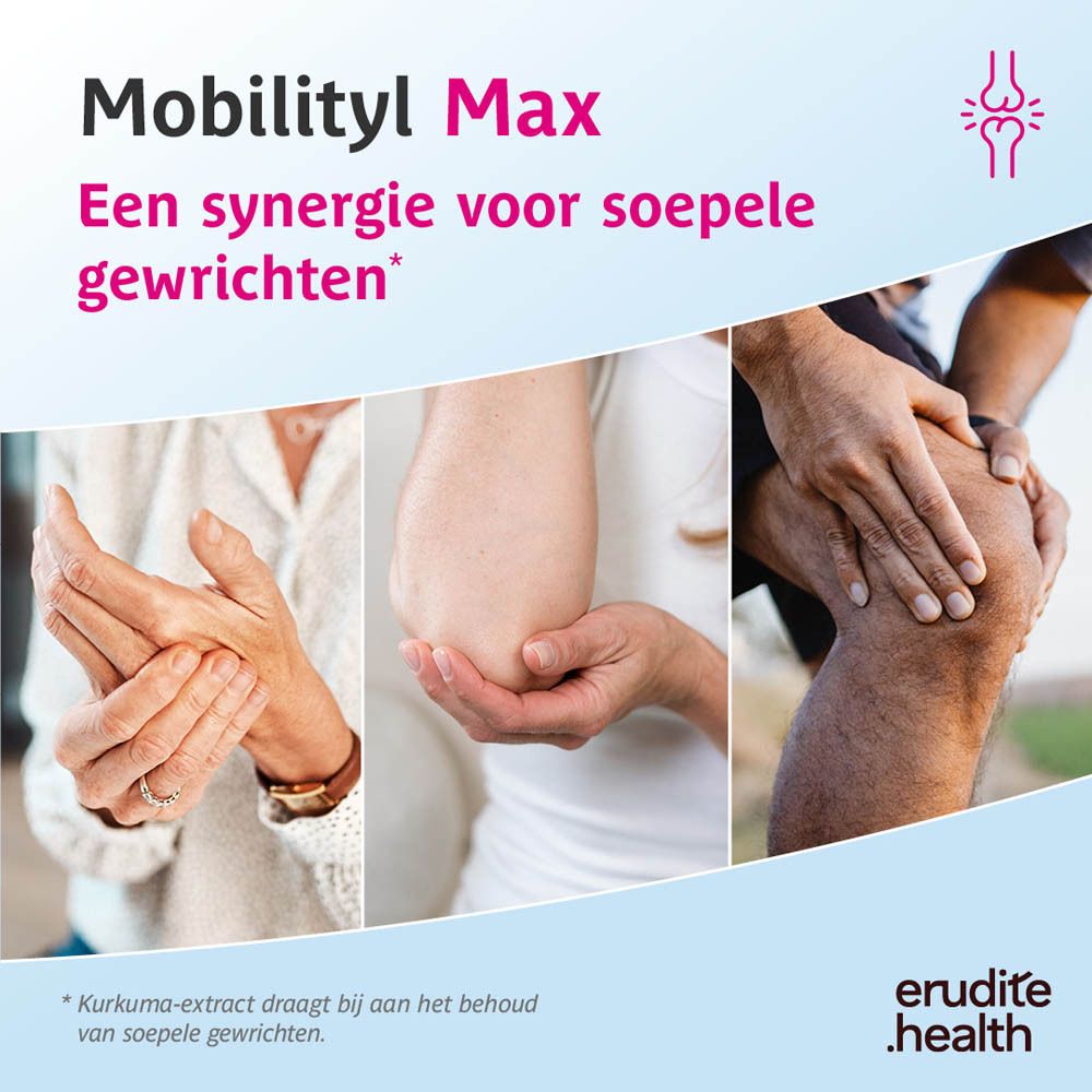 Mobilityl Max: Kurkuma, Kaempferia Galanga, Boswellia Serrata, Piper Nigrum.