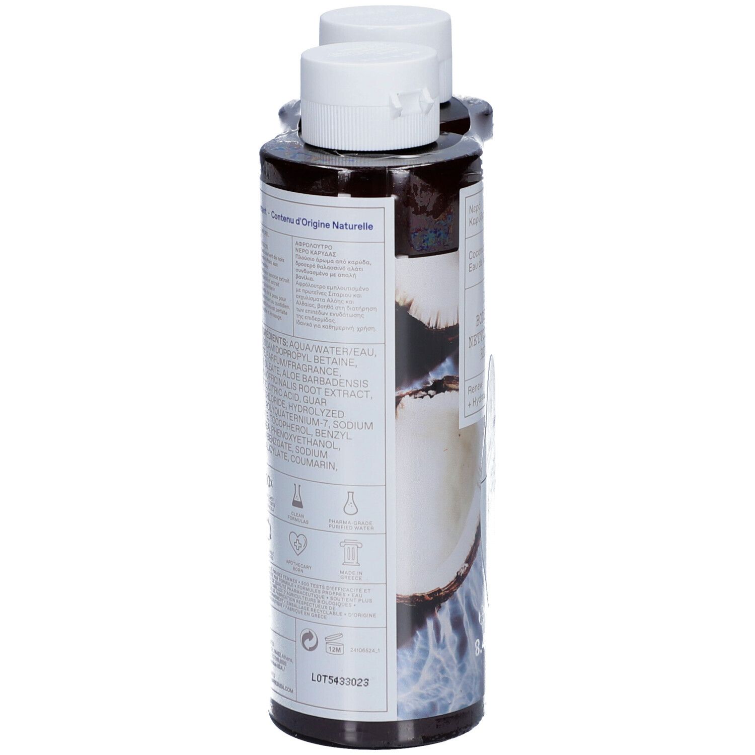 Korres Renewal Body Cleanser Coconut Water 2x250ml
