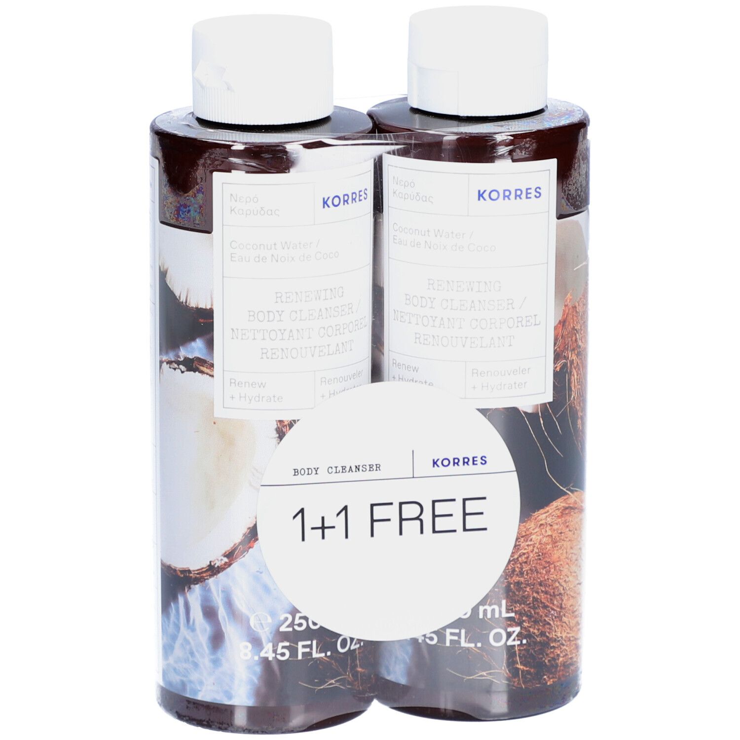 Korres Renewal Body Cleanser Coconut Water 2x250ml