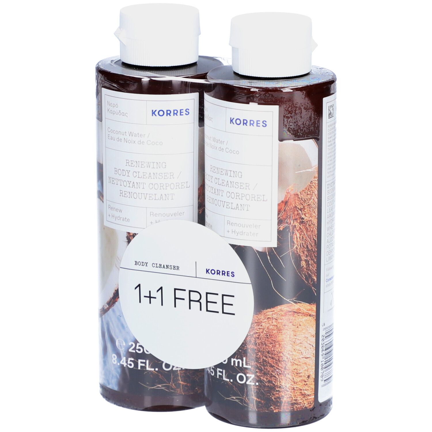 Korres Renewal Body Cleanser Coconut Water 2x250ml