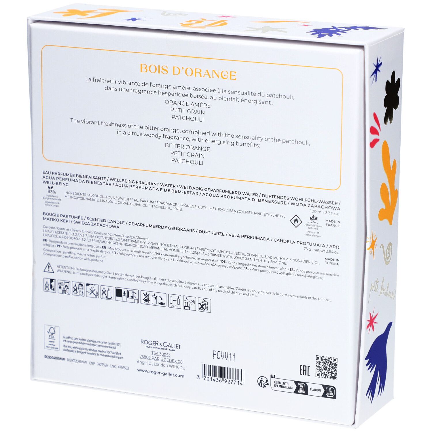 Roger & Gallet Set Noël Bois d'Orange Eau Parfumée + Bougie