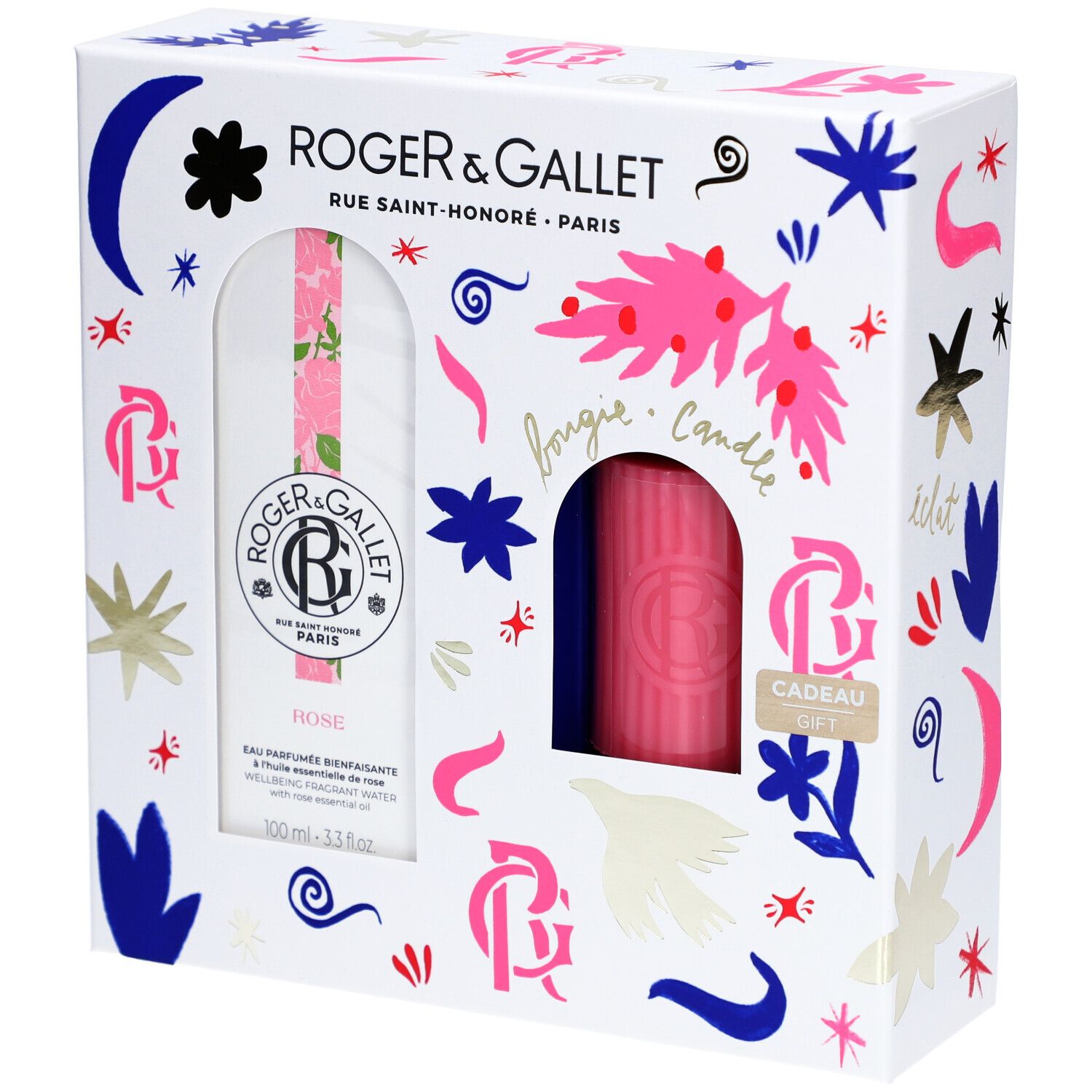 Roger & Gallet Rose Kerstpakket Eau Parfumée + Kaars