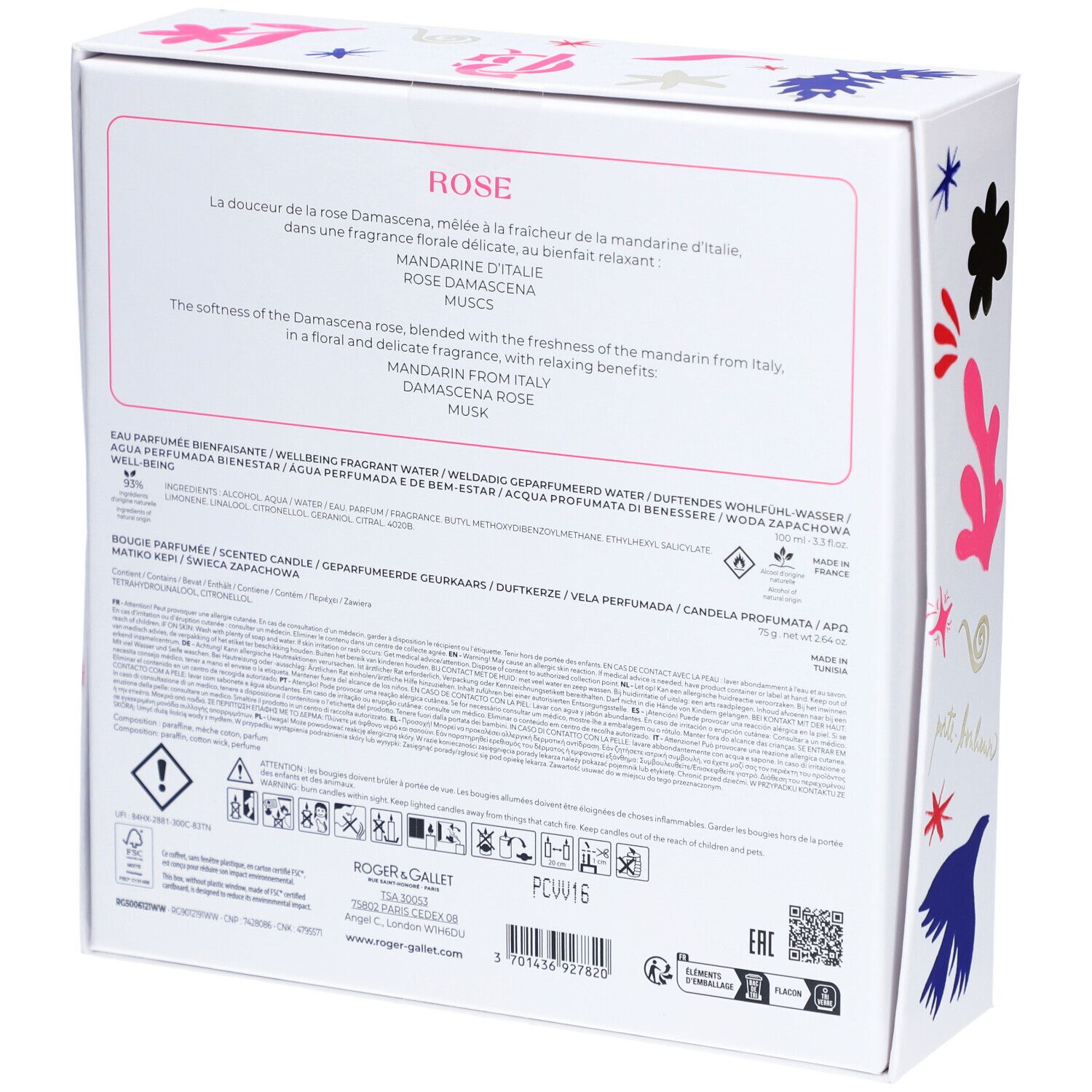 Roger & Gallet Rose Kerstpakket Eau Parfumée + Kaars