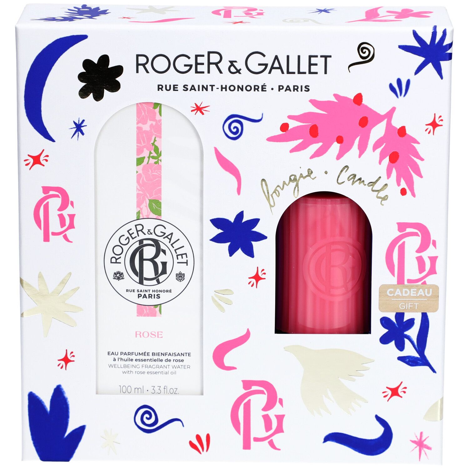 Roger & Gallet Rose Kerstpakket Eau Parfumée + Kaars