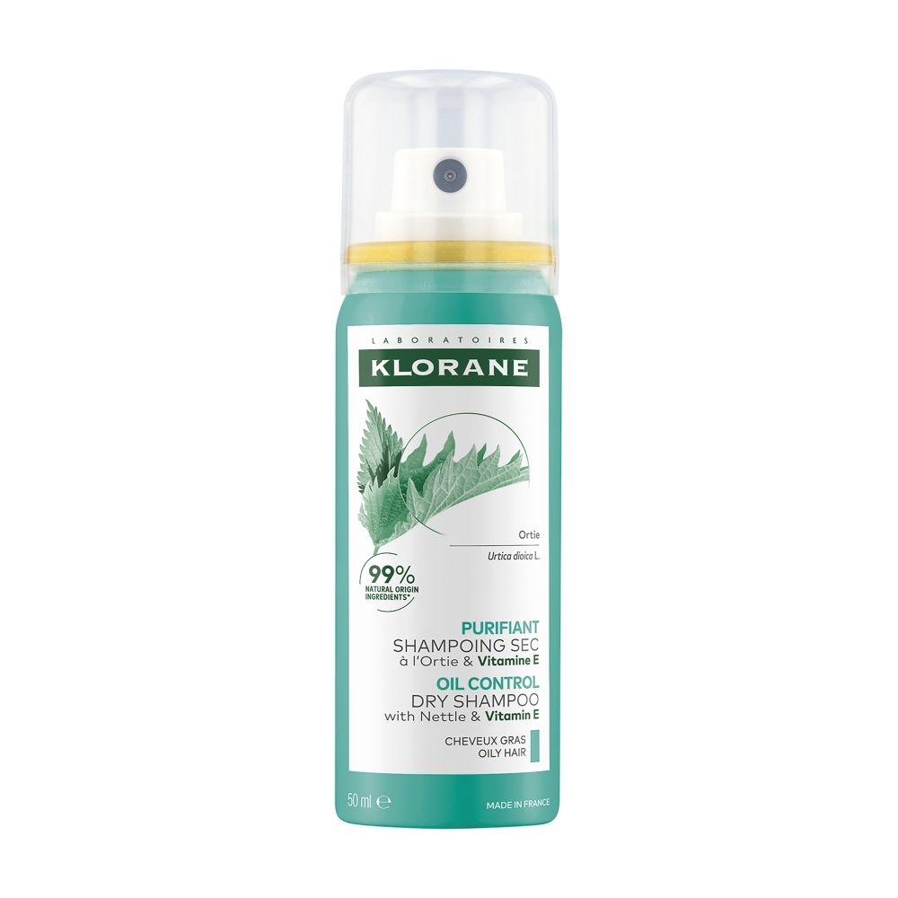 Klorane Droogshampoo met brandnetel voor vet haar, 50 ml.
