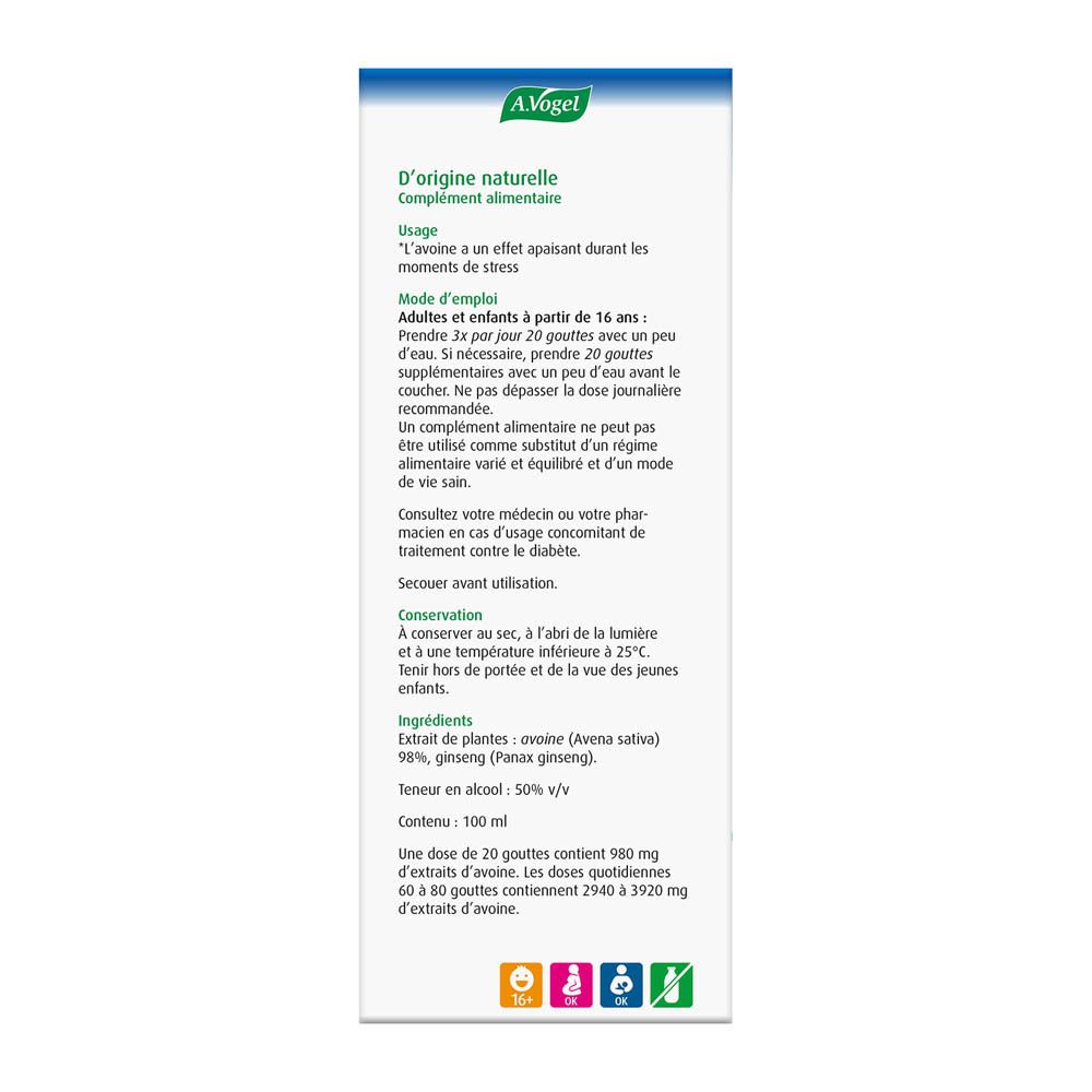 Dos de l'emballage avec informations sur le produit. 100 ml.