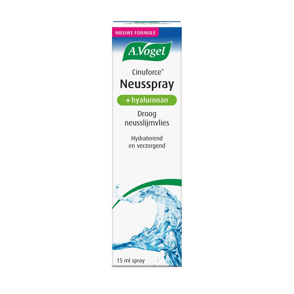 A.Vogel Neusspray, witte doos. Productinfo en watergrafiek. 15 ml.