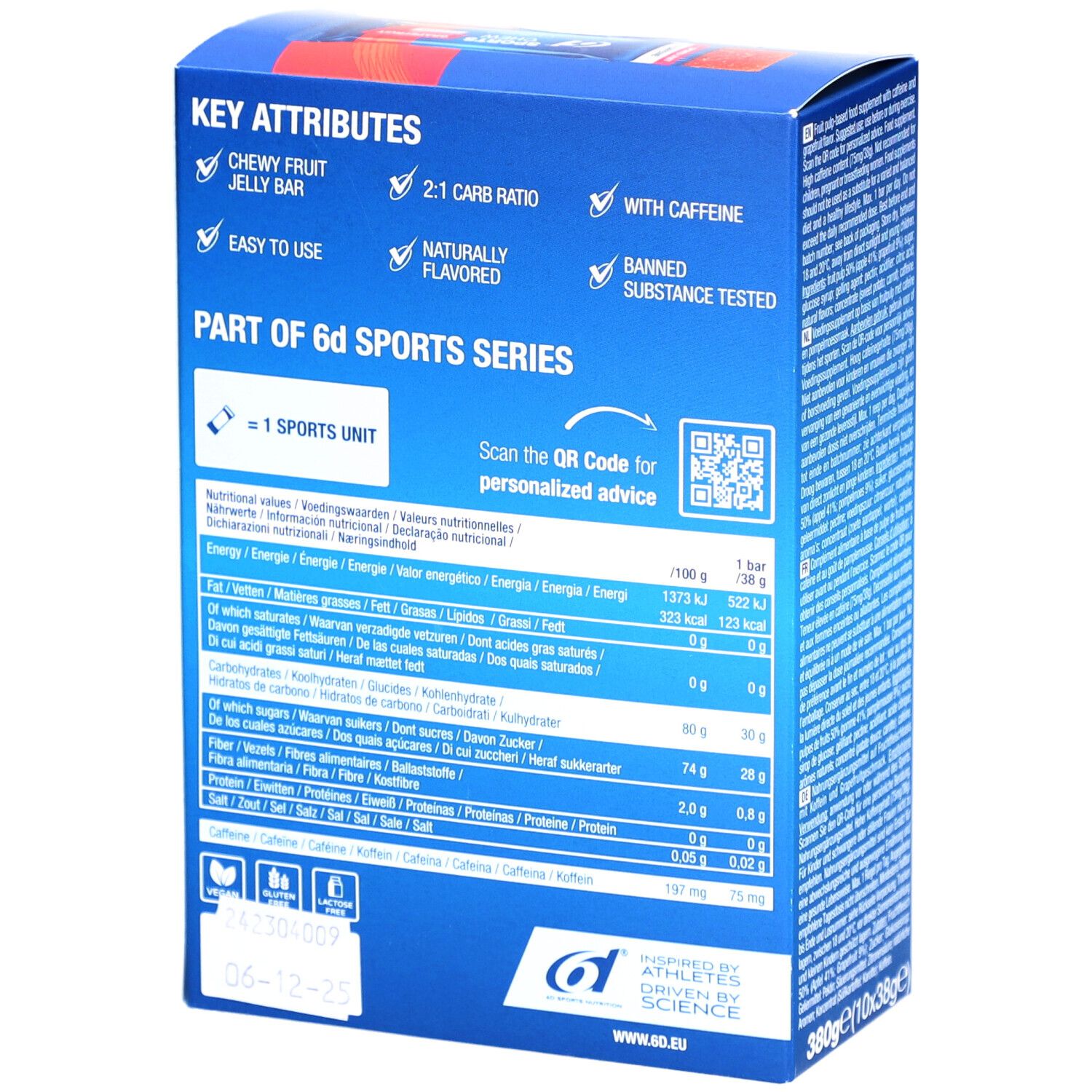 6d Sports Chew Grapefruit + Caffeine