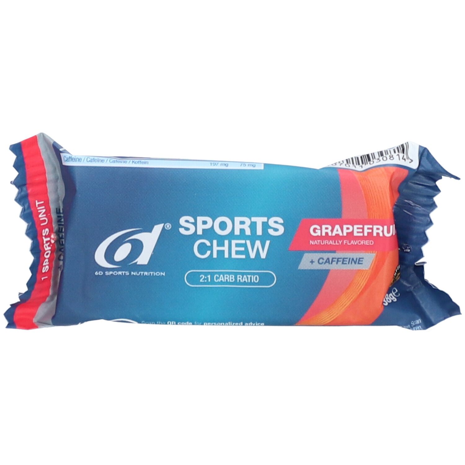 6D Sports Nutrition Sports Chew - Pamplemousse + Caféine