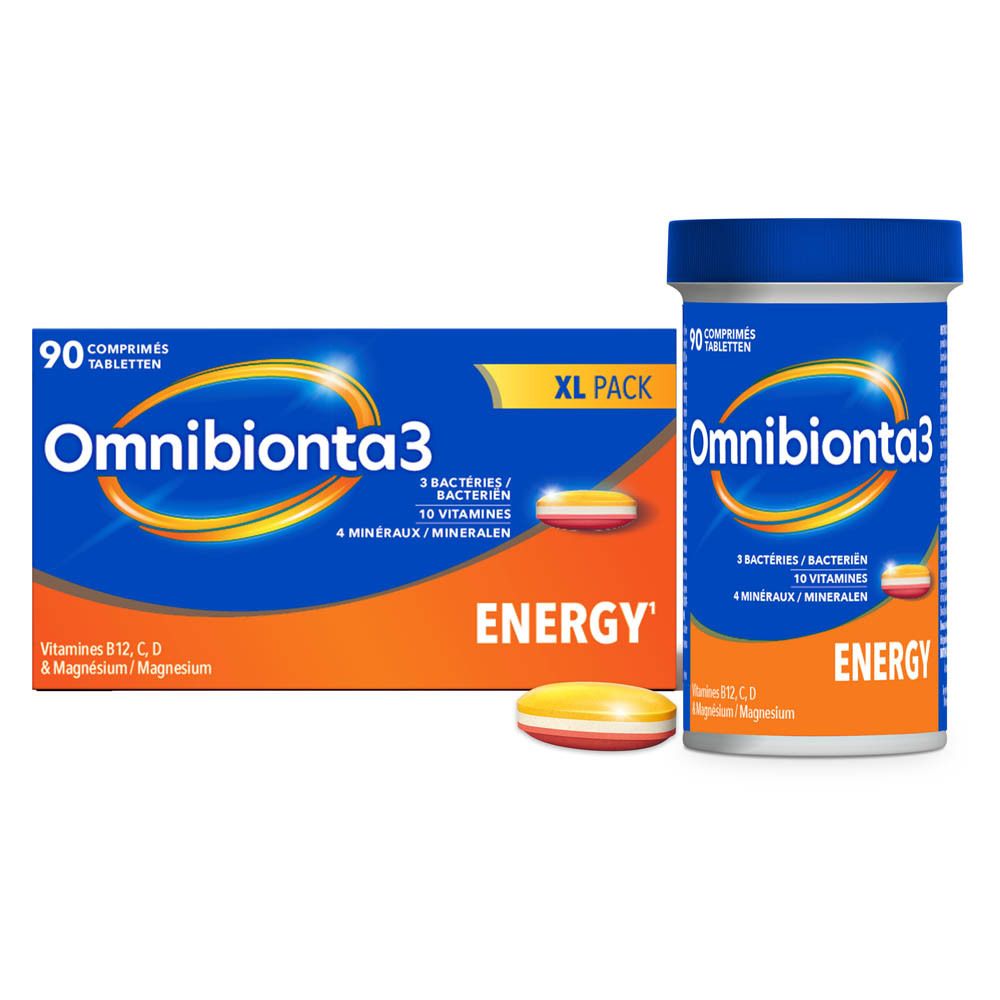 Omnibionta®3 Énergie | Comprimés multivitaminés avec vitamines B12, C et magnésium | 3 mois