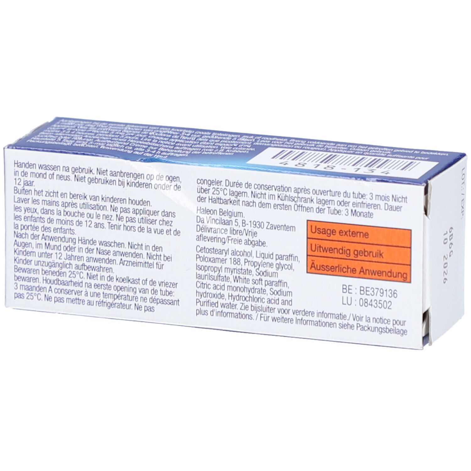Zovirax Duo 50 mg/g en 10 mg/g Crème