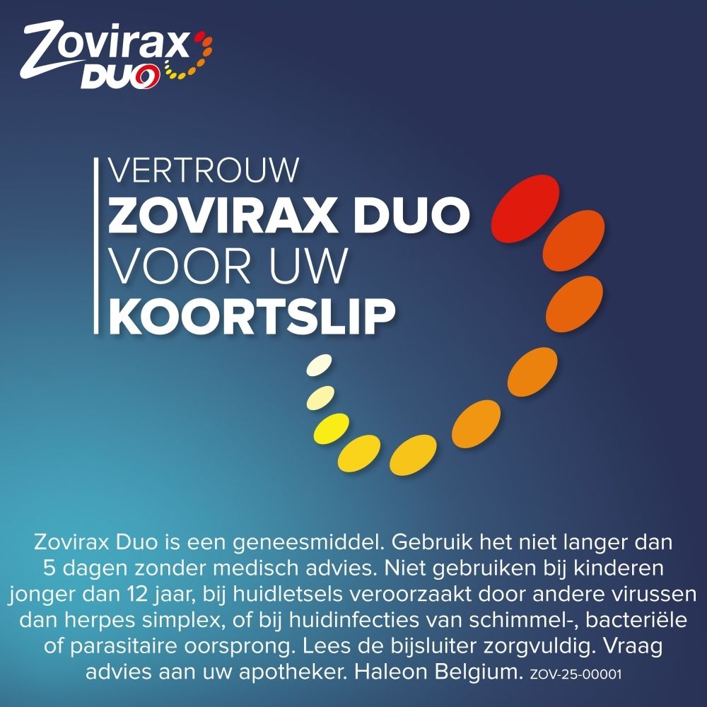 Zovirax Duo voor de behandeling van koortslippen.