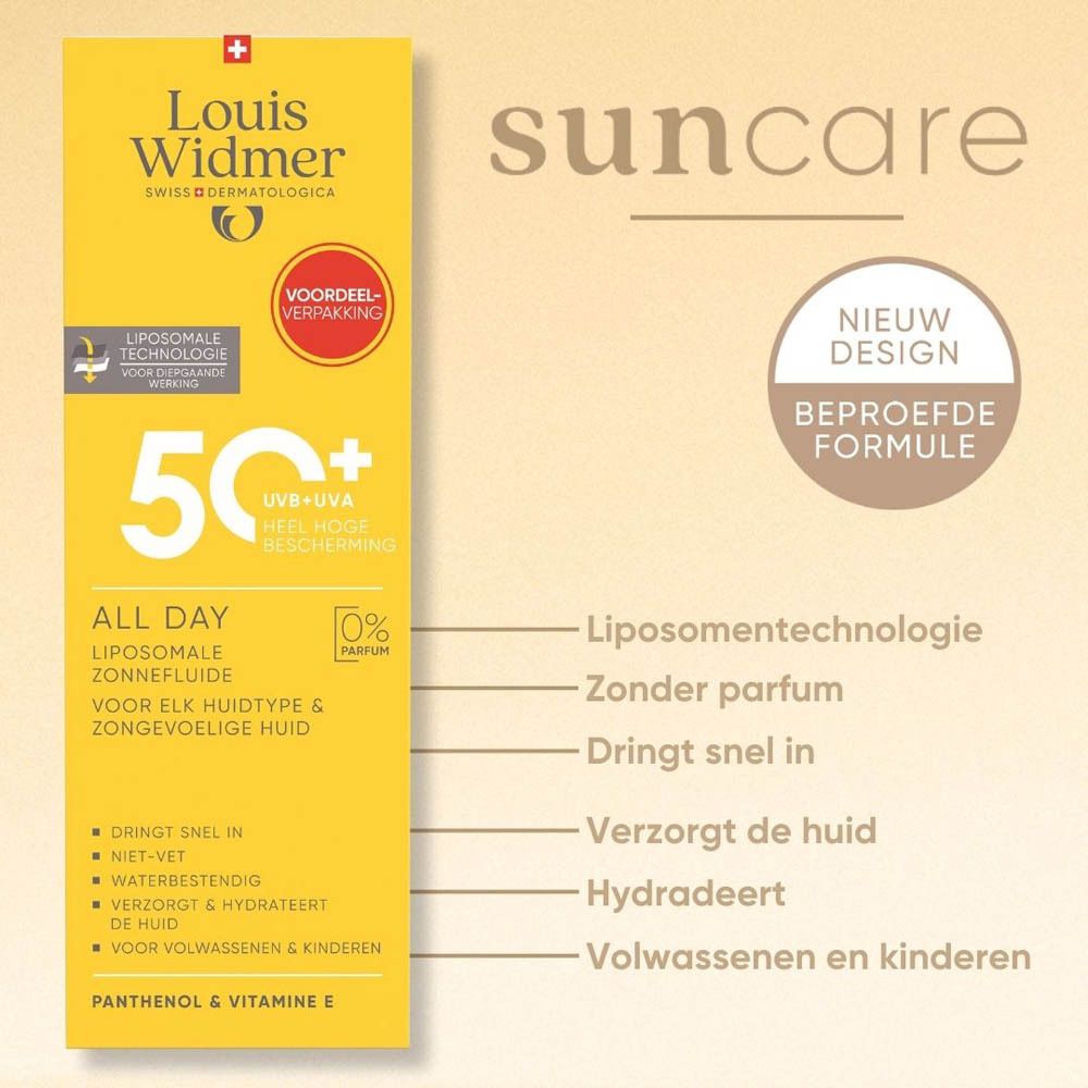 Louis Widmer All Day SPF50+ | Zonder Parfum