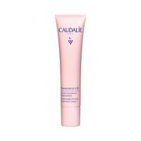 Tube rose Caudalie. Contient Resveratrol-Lift Fluide Cachemire Redensifiant. Inscription et logo de la marque.