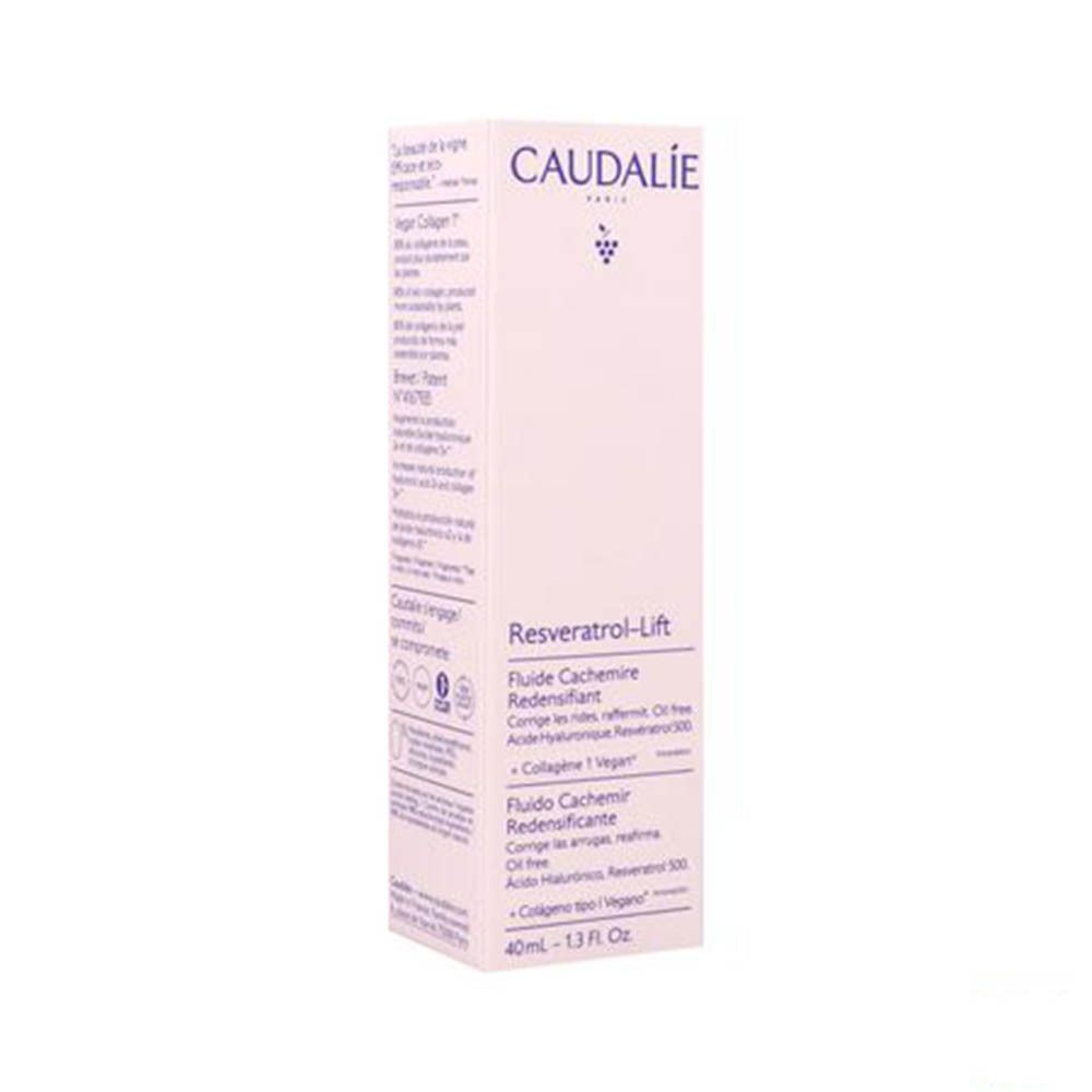 Emballage du produit. Caudalie Resveratrol-Lift Fluide Cachemire Redensifiant. Ingrédients et informations.