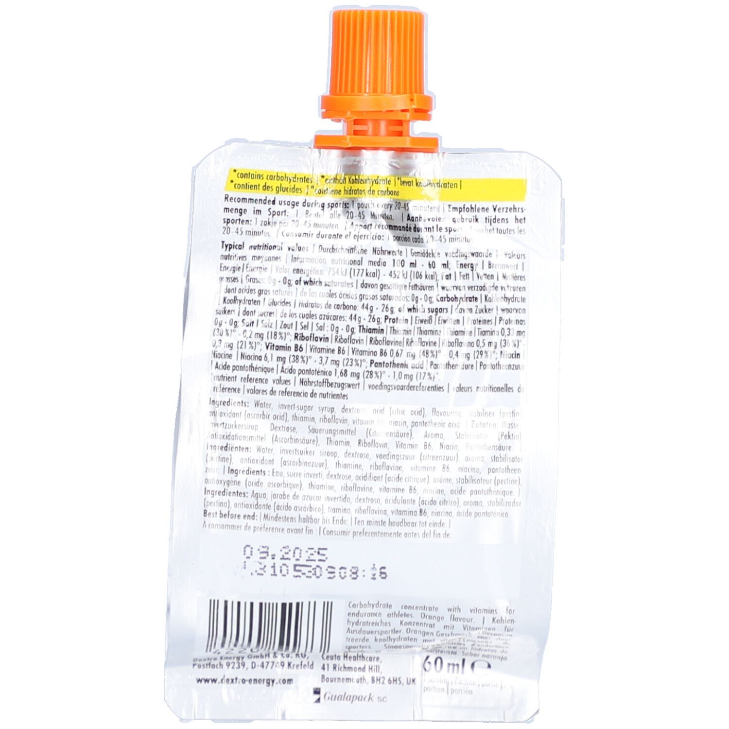 Dextro Energy Liquid Gel Sinaasappel