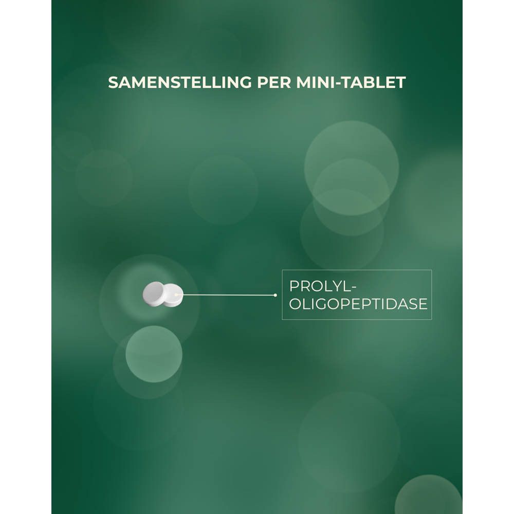 Ineopep® verpakking, witte houder met rode deksel. Bevat 90 mini-tabletten. Merk Revogan.