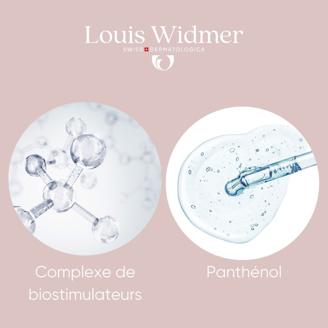 Représentation graphique de Complexe de biostimulateurs et Panthénol. Inscription: Louis Widmer.