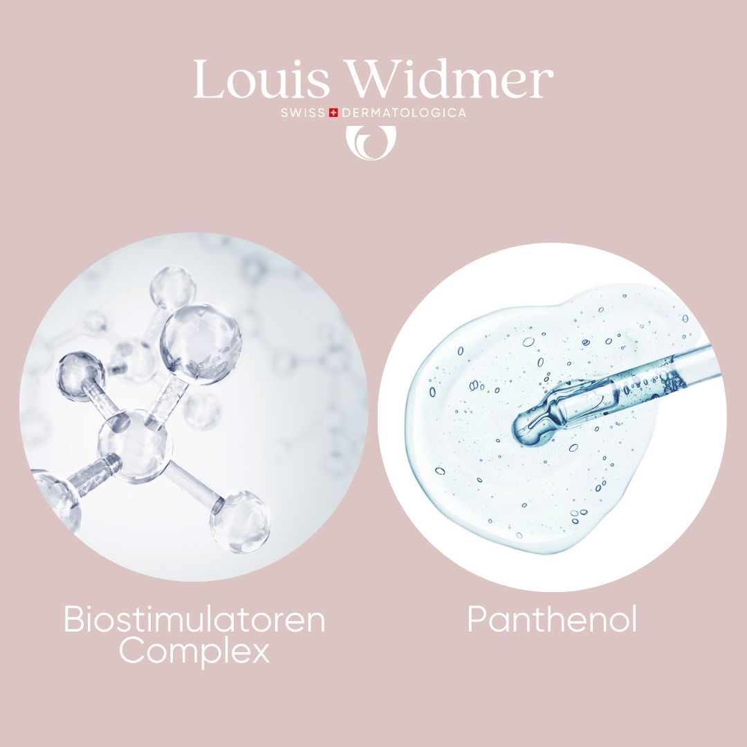 Grafische weergave van Biostimulatoren Complex en Panthenol. Opschrift: Louis Widmer.
