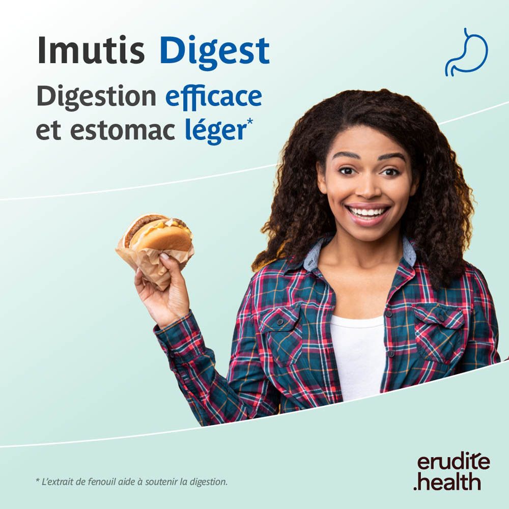 Boîte d'Imutis Digest, Trenker Laboratoires, avec symbole d'estomac.