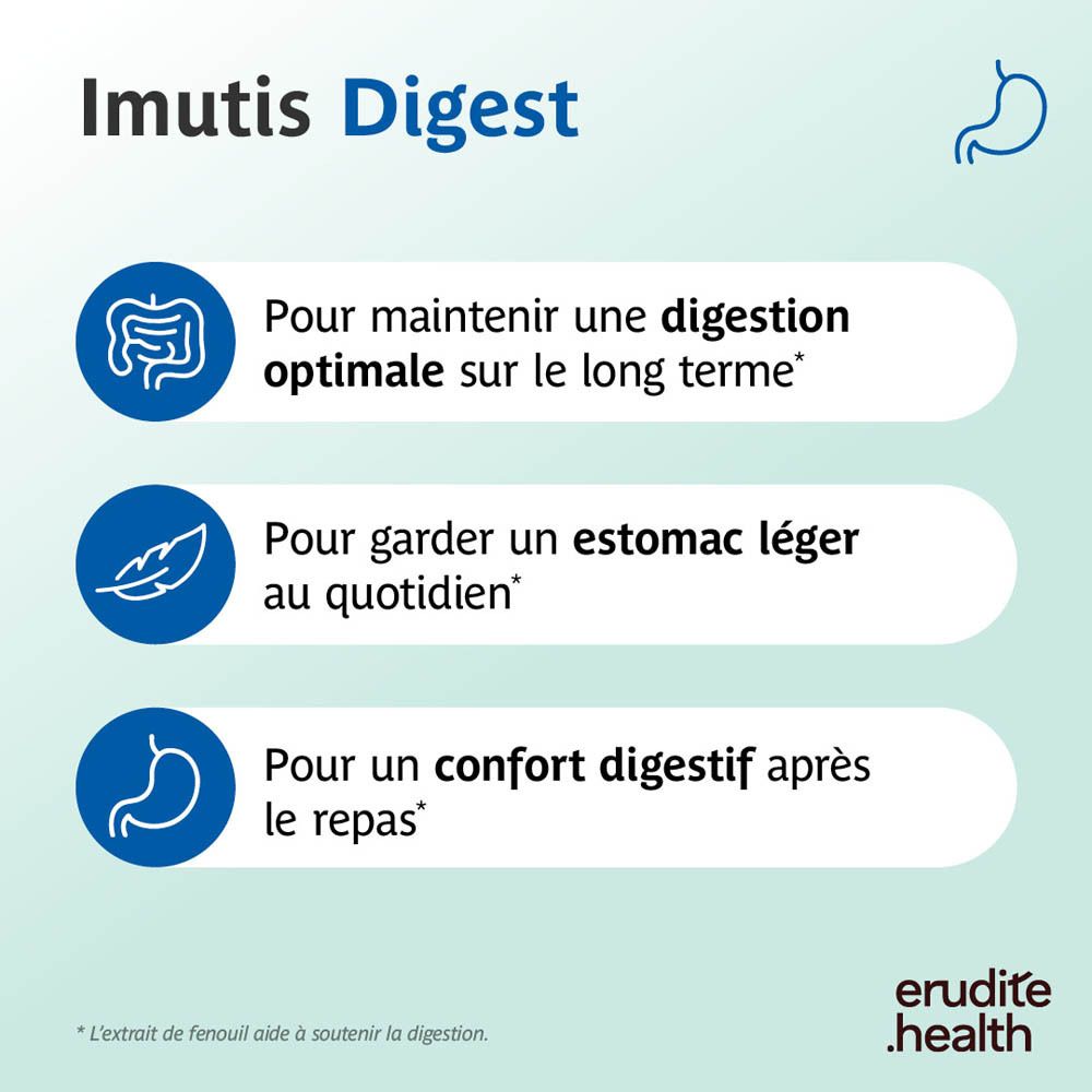 Boîte d'Imutis Digest, Trenker Laboratoires, avec symbole d'estomac.