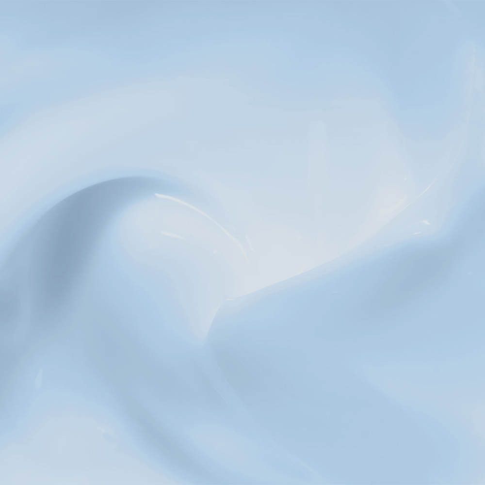 Close-up van een blauwe, golvende vloeistof. Waarschijnlijk gel.