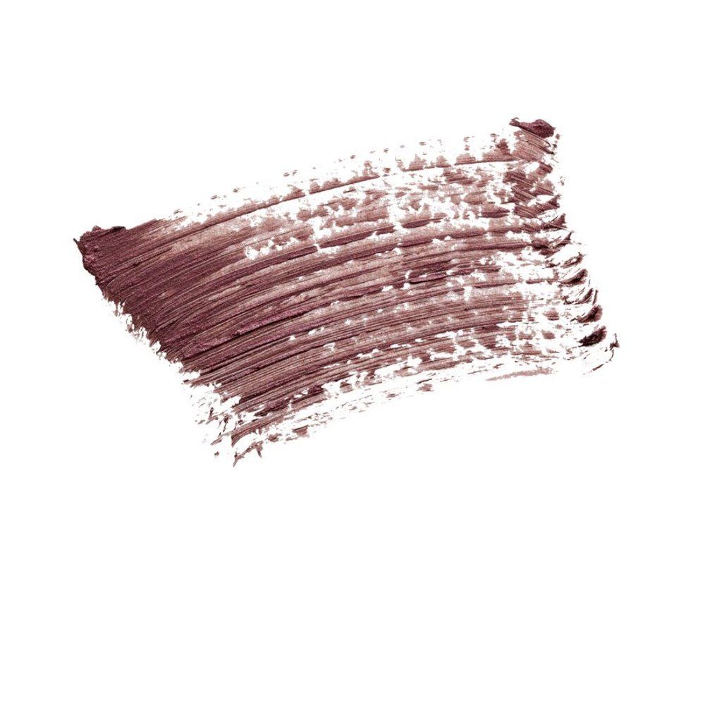 Bruinrode mascara veeg op witte achtergrond. Textuur zichtbaar.