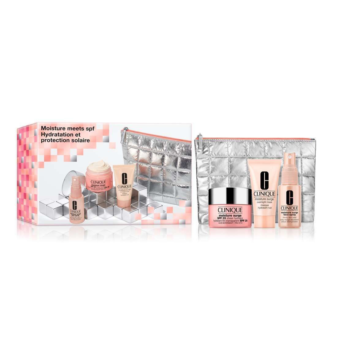 Clinique Moisture Surge Trio - Hydratation SPF25, Masque Nuit et Spray Hydratant
