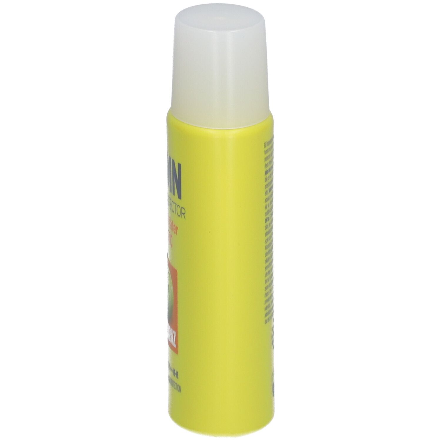 Gele fles met witte dop. Tekst op de zijkant. Product: ISDIN Fotoprotector FusionWater MAGIC.
