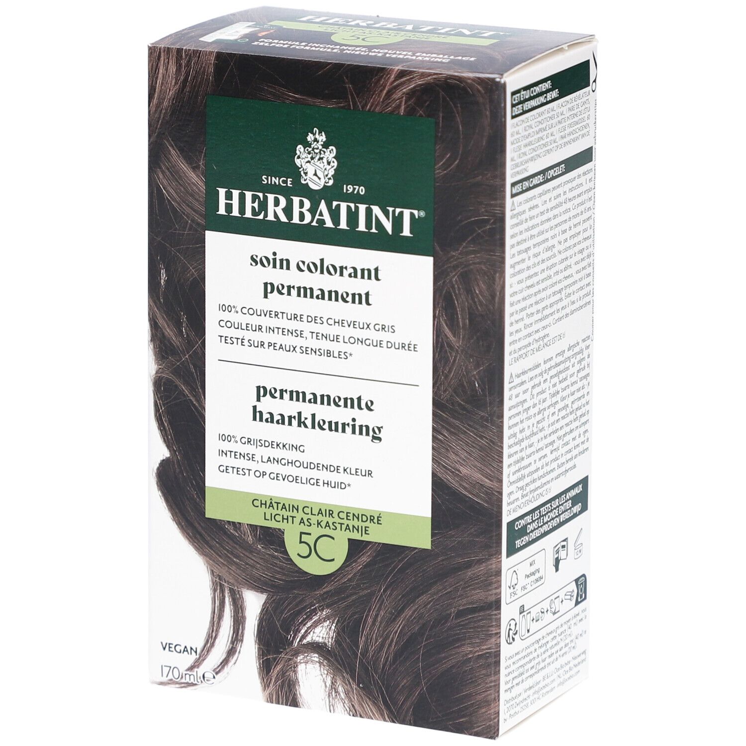 Herbatint Soin Colorant Permanent - 5C Châtain Clair Cendré