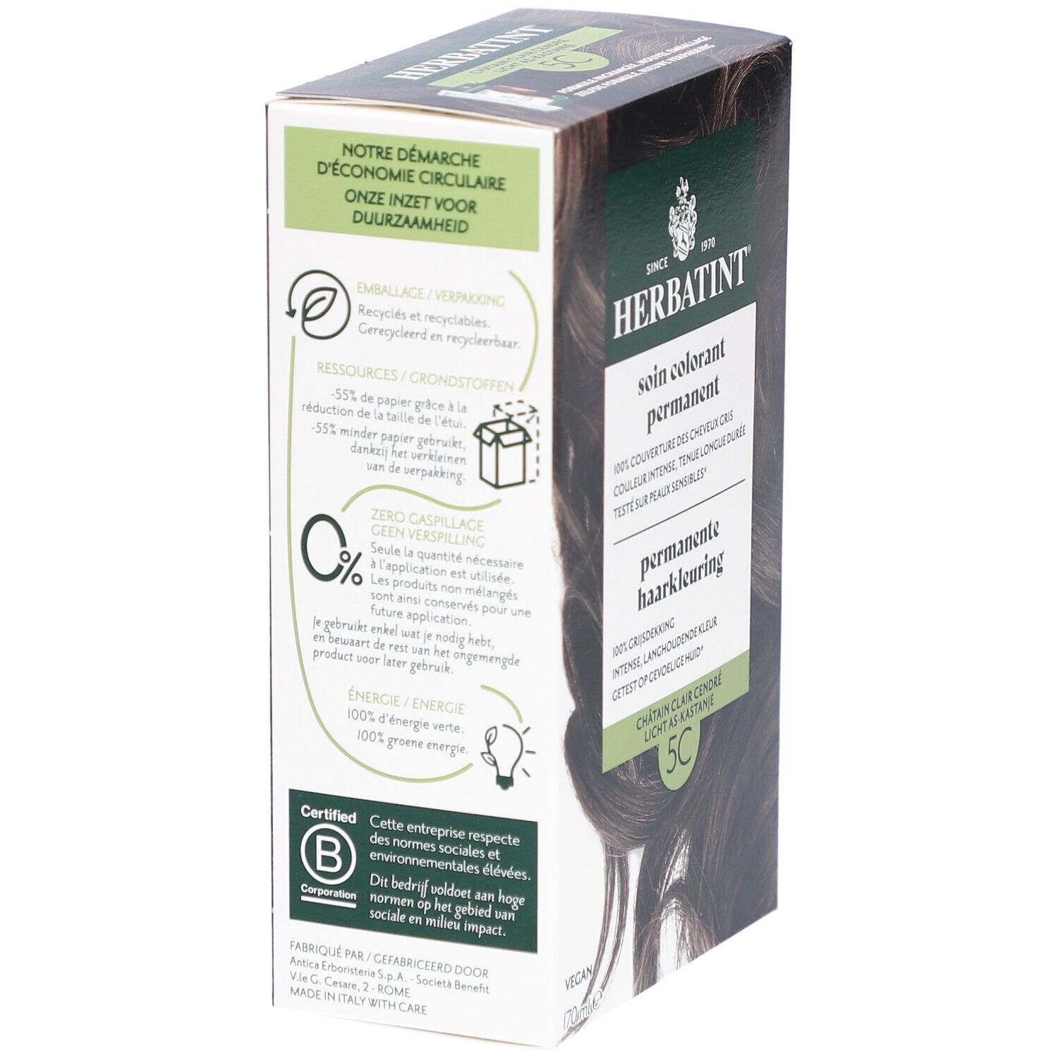 Herbatint Soin Colorant Permanent - 5C Châtain Clair Cendré