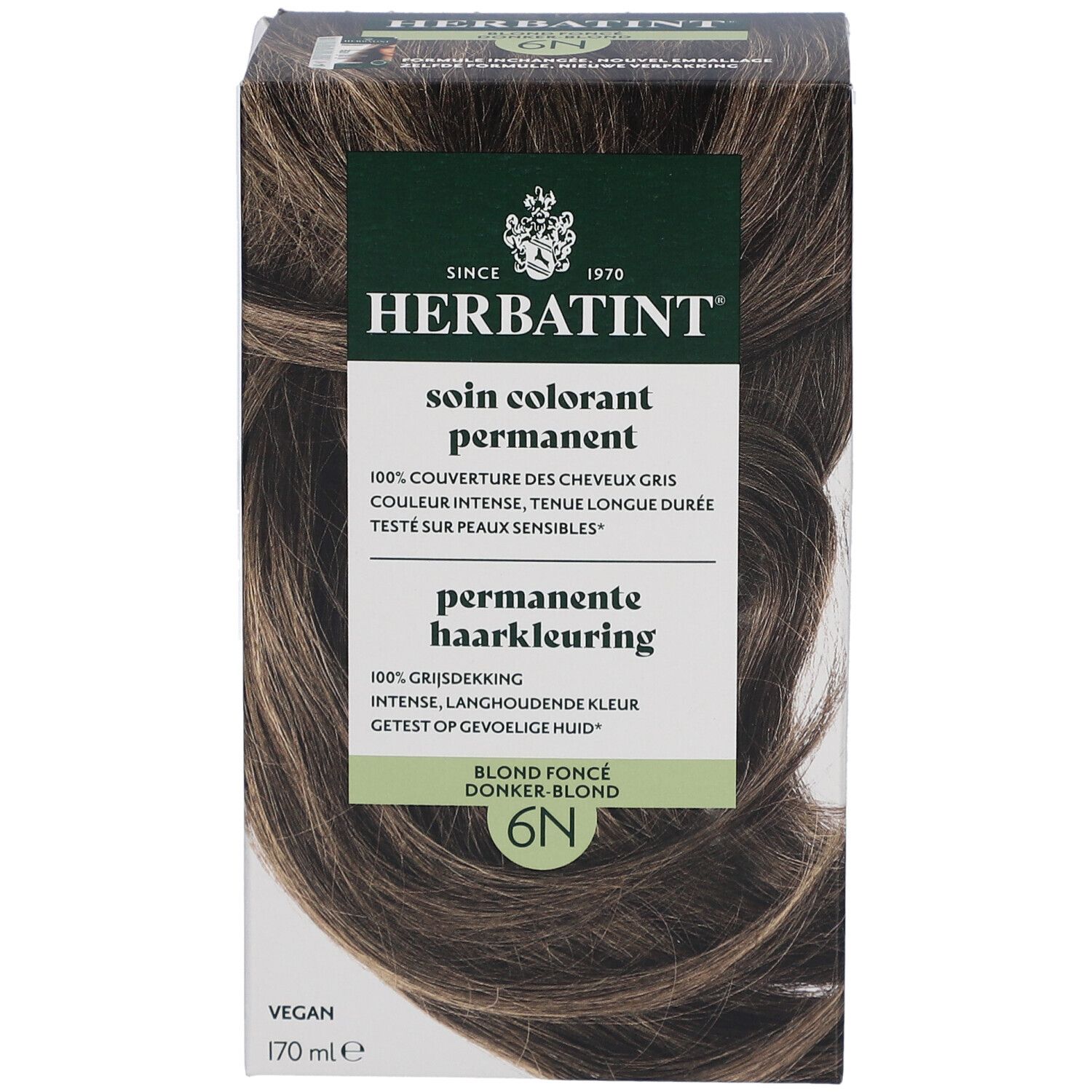 Herbatint Permanente Haarkleuring 6N Donkerblond