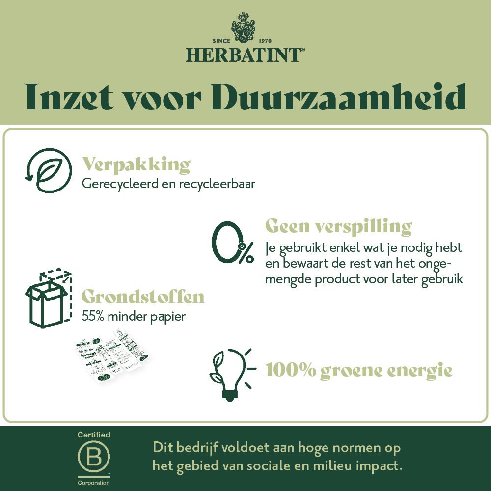 Herbatint Soin Colorant Permanent 5N Châtain Clair. Couvre 100% des cheveux gris. Contient 8 extraits végétaux. Vegan.