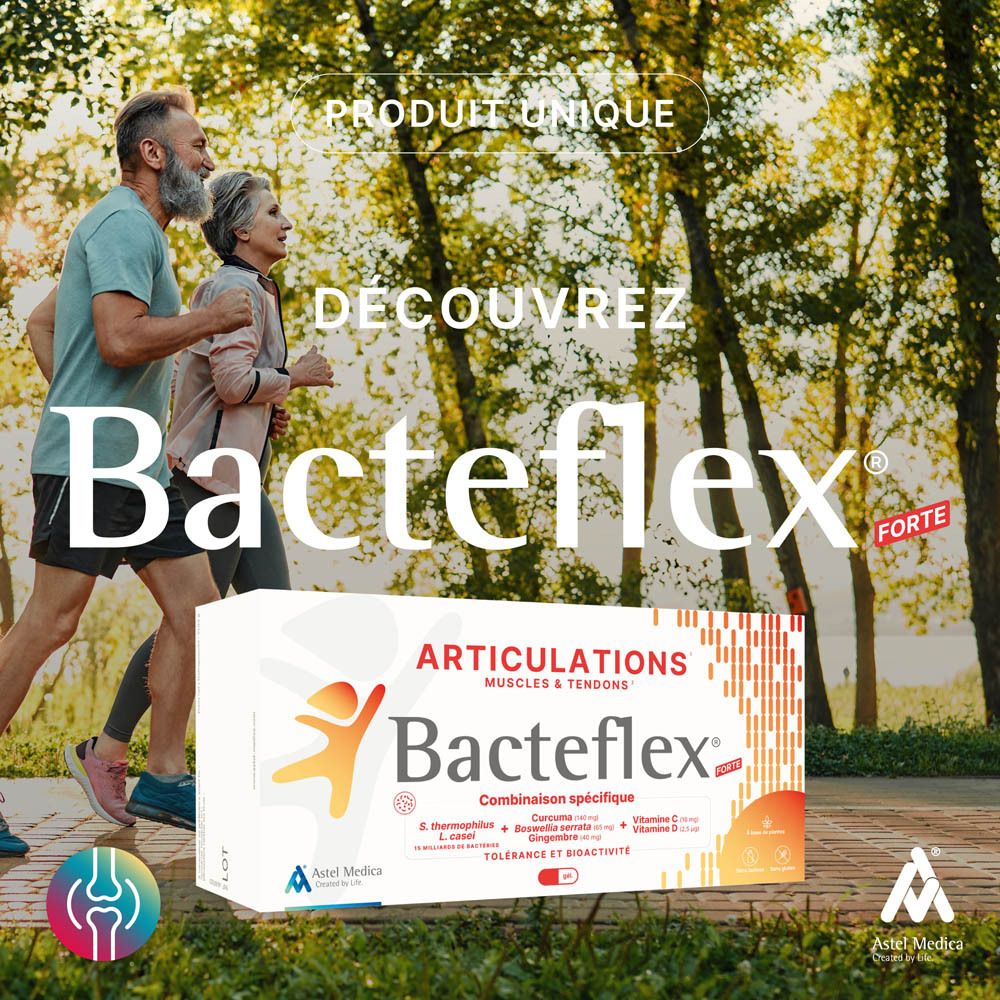 Boîte Bacteflex Forte pour articulations, muscles et tendons.