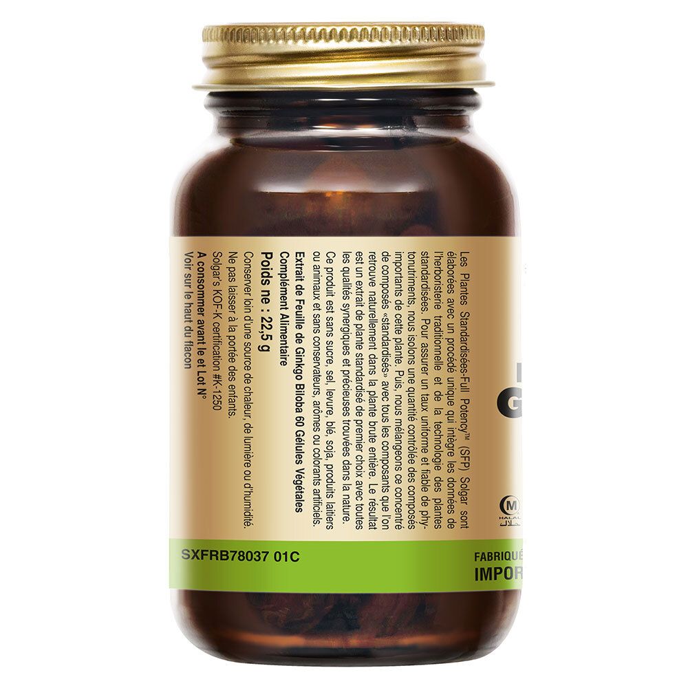 Achterkant van de fles. Label met tekst en ingrediënten. Groene strook onderaan.