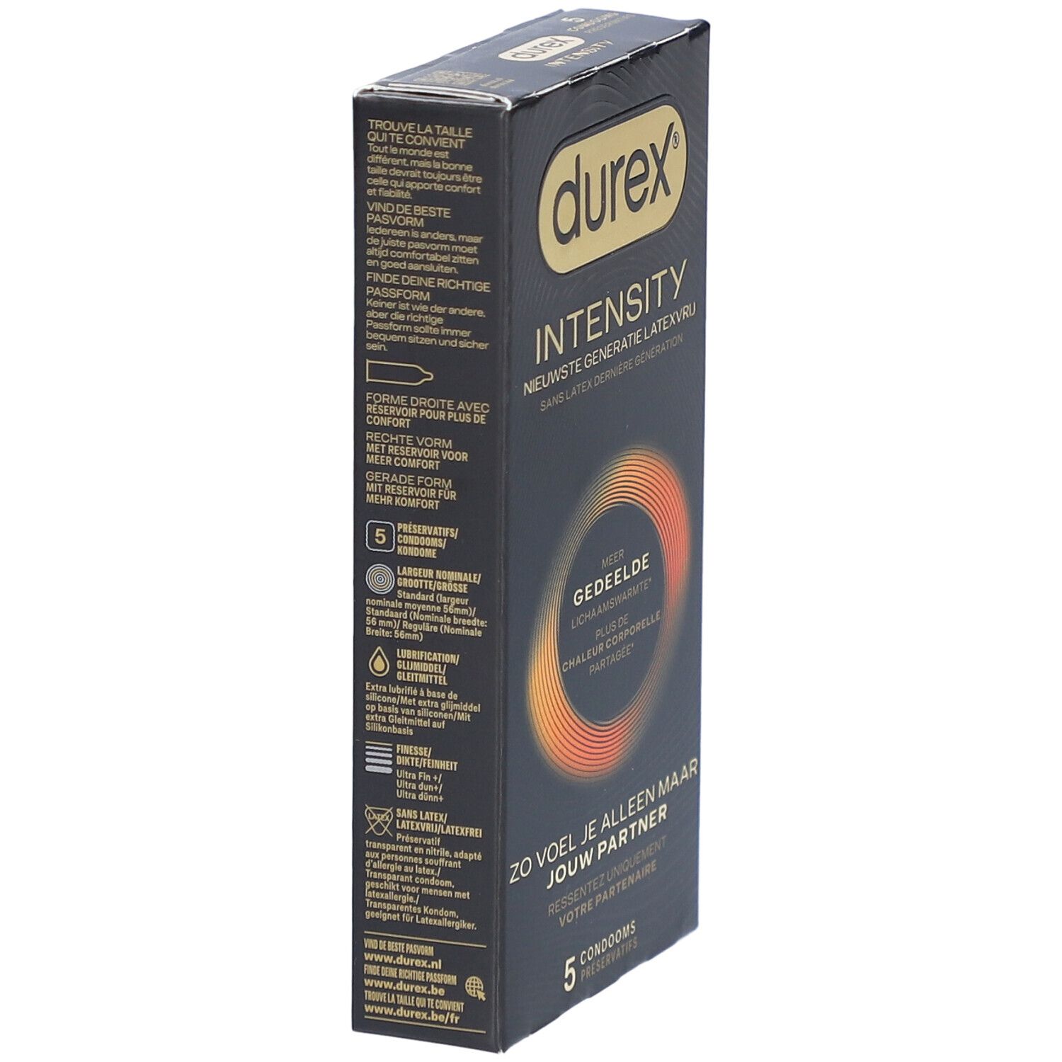 Durex Intensity Préservatifs Masculins | Sans Latex Ultra Fins Ultra Lubrifiés | Plus de Chaleur Corporelle Partagée*